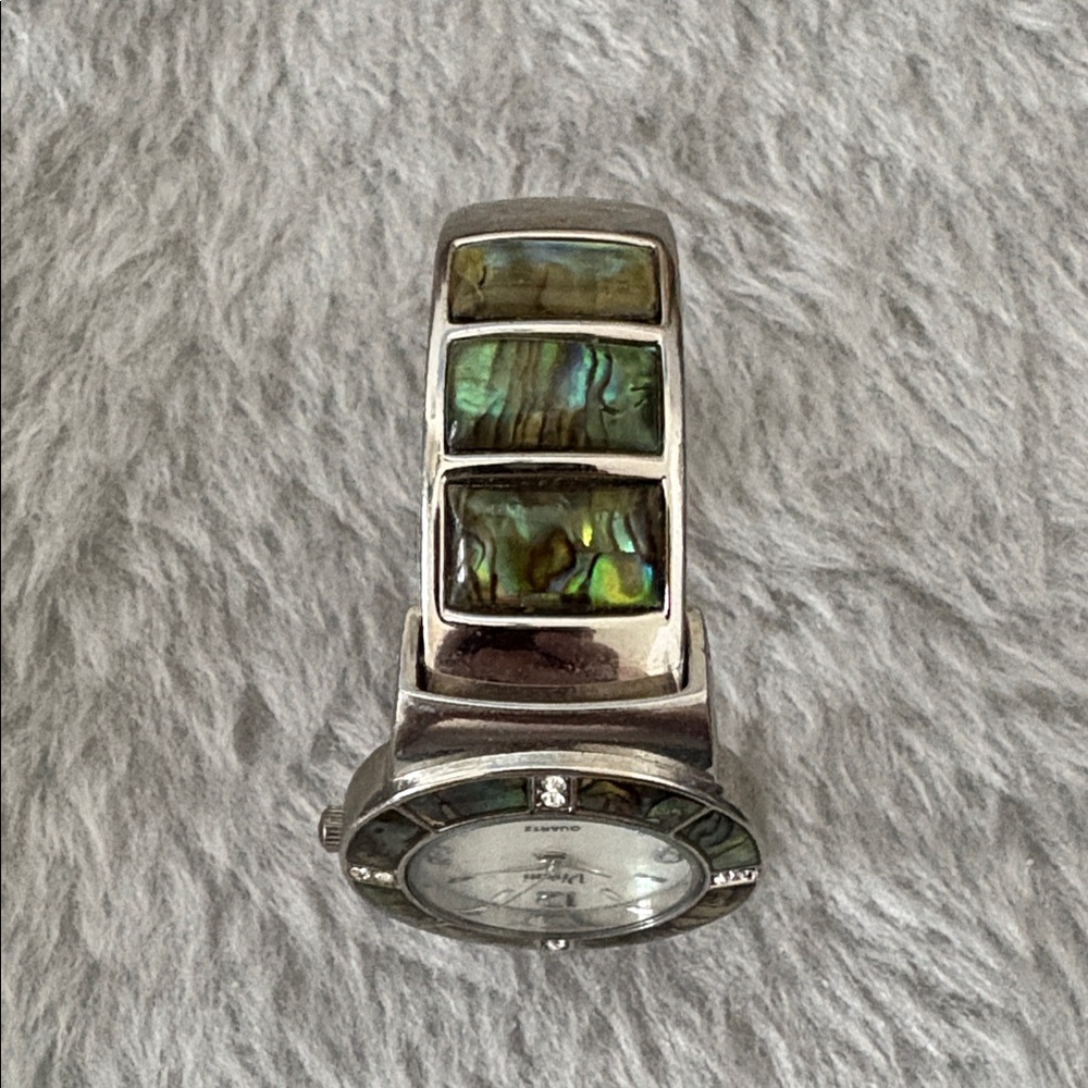 Vivani Silver Tone and Abalone  Hinge Watch - Picture 4 of 7